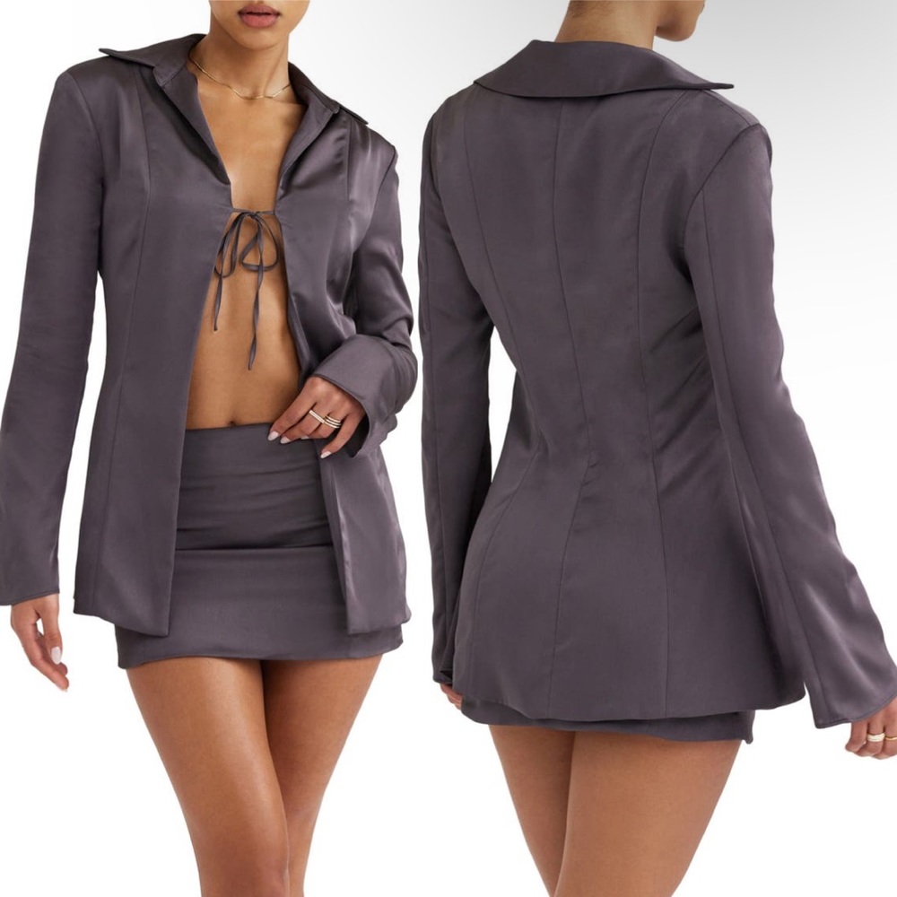 House of Cb tie satin top and skirt (bundle & save)
